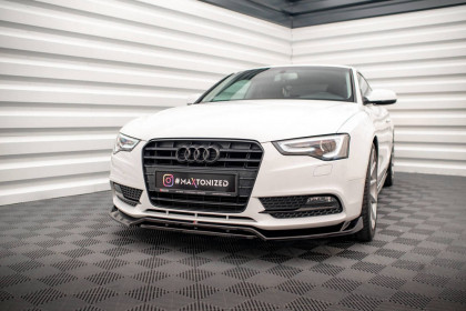 Spojler pod nárazník lipa V.1 Audi A5 Coupe 8T Facelift černý lesklý plast