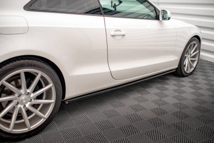 Prahové lišty V.2 Audi A5 / A5 S-Line / S5 Coupe 8T černý lesklý plast