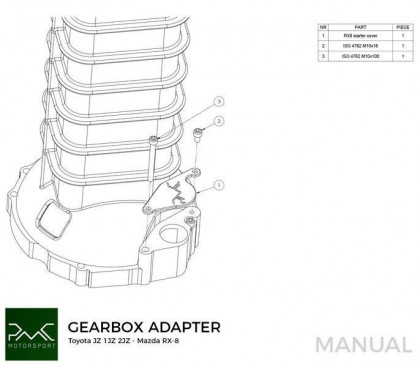 Adapter skrzyni biegów Toyota  JZ 1JZ 2JZ - Mazda RX-8