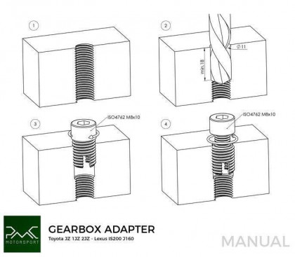 Adapter skrzyni biegów Toyota JZ 1JZ 2JZ- Toyota Altezza / Lexus IS200 J160 Aisin AZ6 (first gen.)