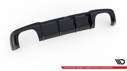 Difuzor zadního nárazníku + Miltec exhaust system Audi RS3 8V Sportback Facelift černý lesklý plast, stříbrné koncovky