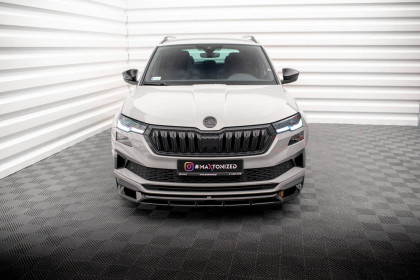 Spojler pod nárazník lipa Škoda Karoq Sportline Mk1 Facelift černý lesklý plast