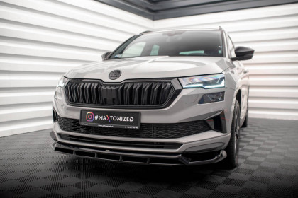 Spojler pod nárazník lipa Škoda Karoq Sportline Mk1 Facelift černý lesklý plast