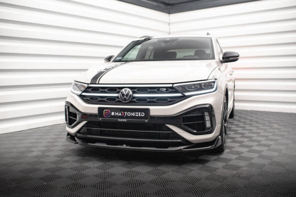 Spojler pod nárazník lipa V.2 Volkswagen T-Roc R Mk1 černý lesklý plast