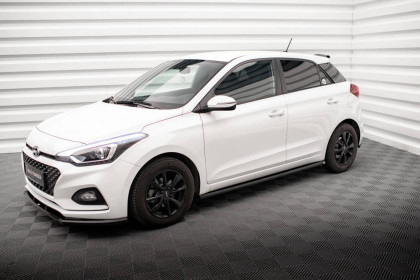 Prahové lišty Hyundai I20 Mk2 Facelift černý lesklý plast