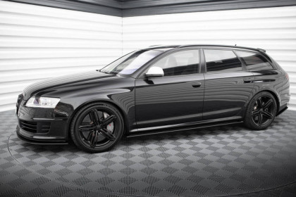 Prahové lišty Street pro Audi RS6 Avant C6 černo červený