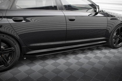 Prahové lišty Street pro + flaps Audi RS6 Avant C6 černo červený