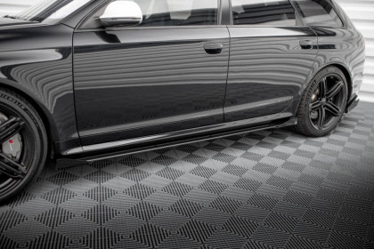 Prahové lišty Street pro + flaps Audi RS6 Avant C6 černo červený