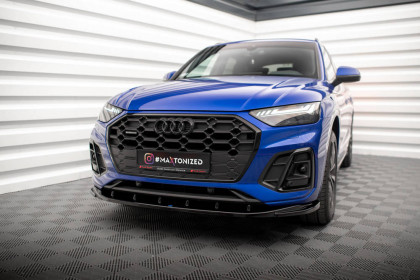 Spojler pod nárazník lipa V.2 Audi SQ5 / Q5 S-Line SUV / Sportback Mk2 Facelift černý lesklý plast