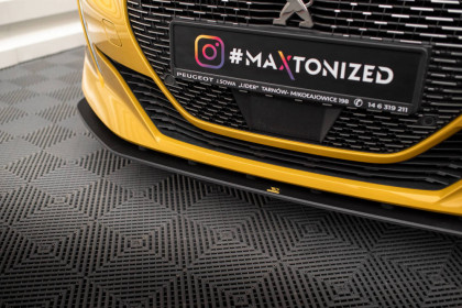 Street pro spojler pod nárazník lipa Peugeot 208 GT Mk2 černo červený