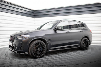 Prahové lišty BMW X3 M-Pack G01 Facelift černý lesklý plast