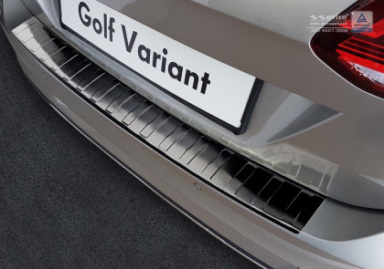 Nerezová ochranná lišta zadního nárazníku VW Golf VII Variant 17- černá 