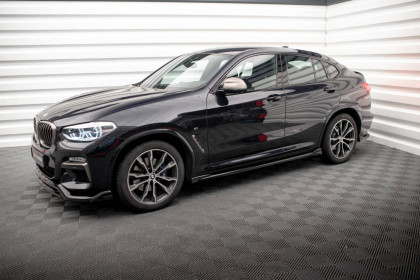 Prahové lišty V.2 BMW X4 M-Pack G02 černý lesklý plast