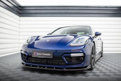 Spojler pod nárazník lipa V.2 Porsche Panamera E-Hybrid 971 Facelift černý lesklý plast