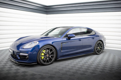 Prahové lišty Porsche Panamera E-Hybrid 971 Facelift černý lesklý plast