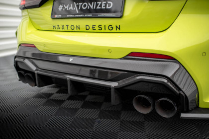 Zadní difuzor V.1 + Miltek sport exhaust BMW 1 F40 M-Pack/ M135i černý lesklý plast , leštěné koncovky