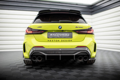 Zadní difuzor V.1 + Miltek sport exhaust BMW 1 F40 M-Pack/ M135i černý lesklý plast , leštěné koncovky