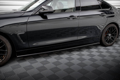 Prahové lišty BMW 4 Gran Coupe F36 černý lesklý plast