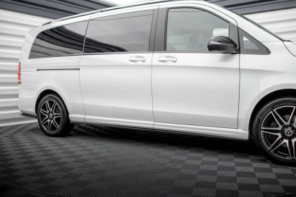 Prahové lišty Mercedes-Benz V-Class Extra Long AMG-Line W447 Facelift černý lesklý plast