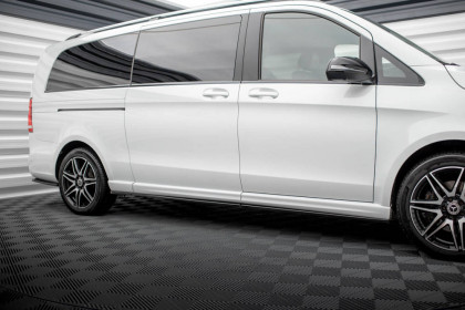 Prahové lišty Mercedes-Benz V-Class Extra Long AMG-Line W447 Facelift černý lesklý plast