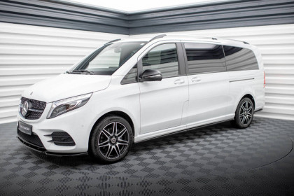 Prahové lišty Mercedes-Benz V-Class Extra Long AMG-Line W447 Facelift černý lesklý plast