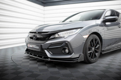 Spojler pod nárazník lipa + flaps Honda Civic Sport Mk 10 černý lesklý plast