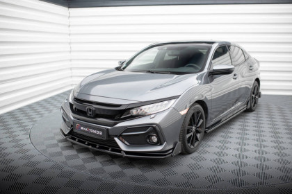Spojler pod nárazník lipa + flaps Honda Civic Sport Mk 10 černý lesklý plast