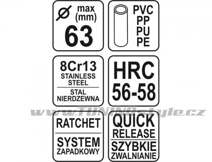 Řezač trubek 63 mm PVC