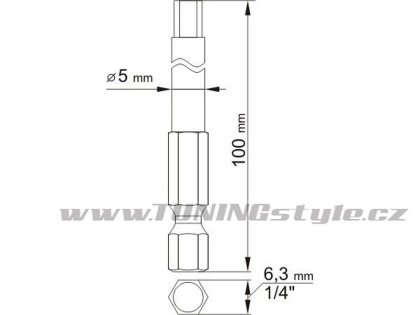 Sada bitů 1/4" 2 ks IMBUS L=100 mm 3, 5 mm