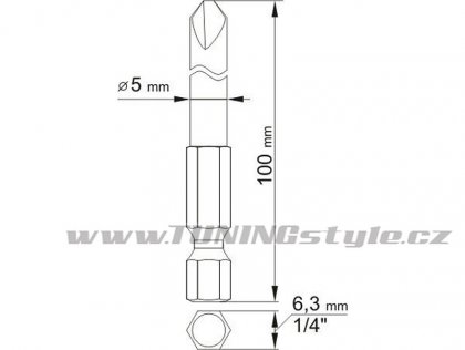 Sada bitů 1/4" 2 ks profil Y L=100 mm #1, #3