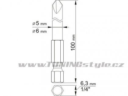 Sada bitů 1/4" 2 ks profil Y L=100 mm #2, #4