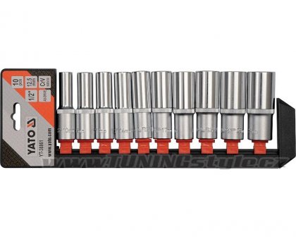 Sada nástavců 1/2" šetihranné 10ks 10-24 mm