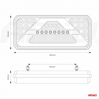 Světlo zadní sdružené LED dynamické PRAVE RCL-02-R