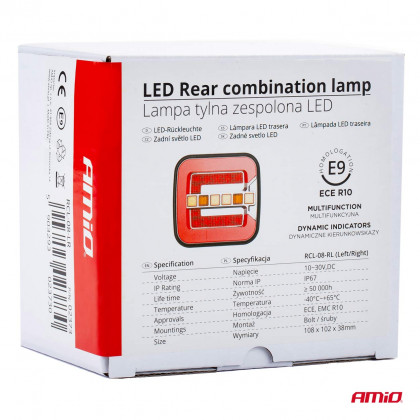 Světlo zadní sdružené LED dynamické (LEVÉ PRAVE)- RCL-08-LR