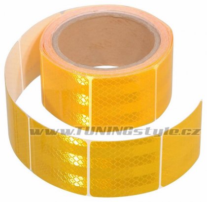 Samolepící páska reflexní dělená 1m x 5cm žlutá