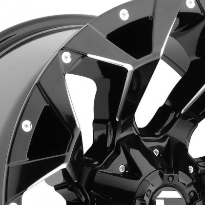 Alloy wheel D576 Assault Gloss Black Milled Fuel