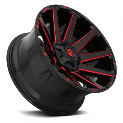 Alloy wheel D643 Contra Gloss Black/Red Tinted Clear Fuel