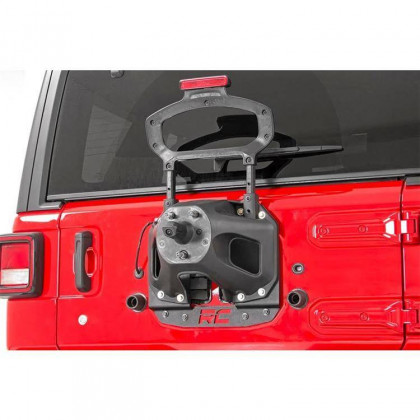 Spare tire relocation vehicles with rear proximity sensors Bracket Rough Country