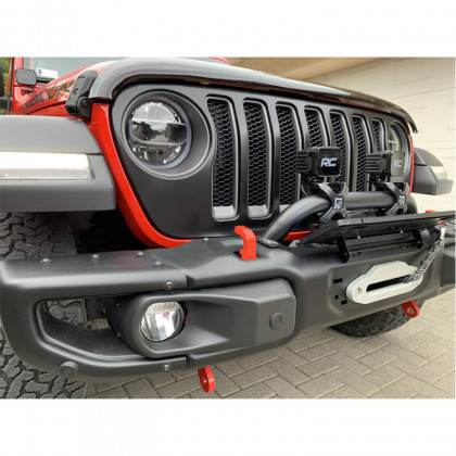 Front steel bumper with bull bar and winch plate OFD
