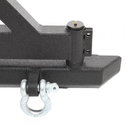 Rear tubular steel bumper with D-rings, tyre carrier and receiver hitch Smittybilt SRC Classic