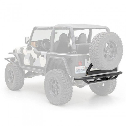 Rear tubular steel bumper with tyre carrier and receiver hitch Smittybilt SRC