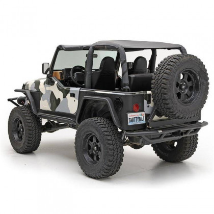 Rear tubular steel bumper with tyre carrier and receiver hitch Smittybilt SRC