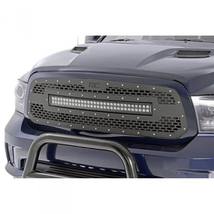 Mesh grille with 30" dual row LED light bar Black Series Rough Country