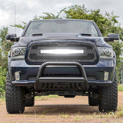 Mesh grille with 30" dual row LED light bar Black Series Rough Country