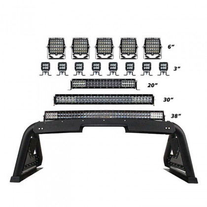 Sport bar 2.0 with power actuated retractable light mount bar Go Rhino