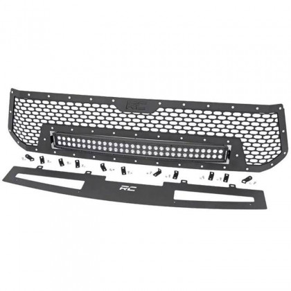 Mesh grille with 30" LED light bar dual row Black Series Rough Country