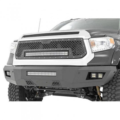 Mesh grille with 30" LED light bar dual row Black Series Rough Country