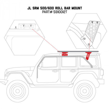 Mounting kit for SRM rack factory hard top Go Rhino