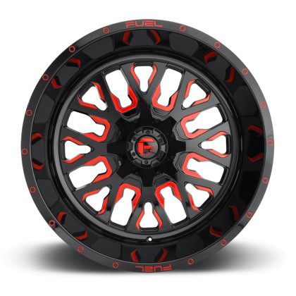 Alloy wheel D612 Stroke Gloss Black/Red Tinted Clear Fuel