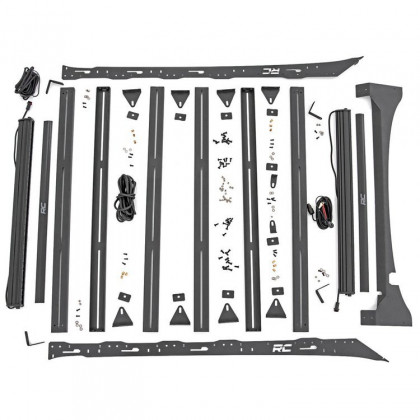 Roof rack system with front and rear LED light bar 40" Rough Country